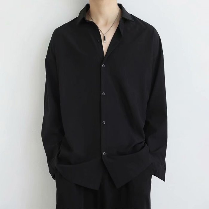 Mens tall black dress shirt