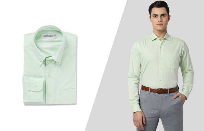 Green dress shirt men