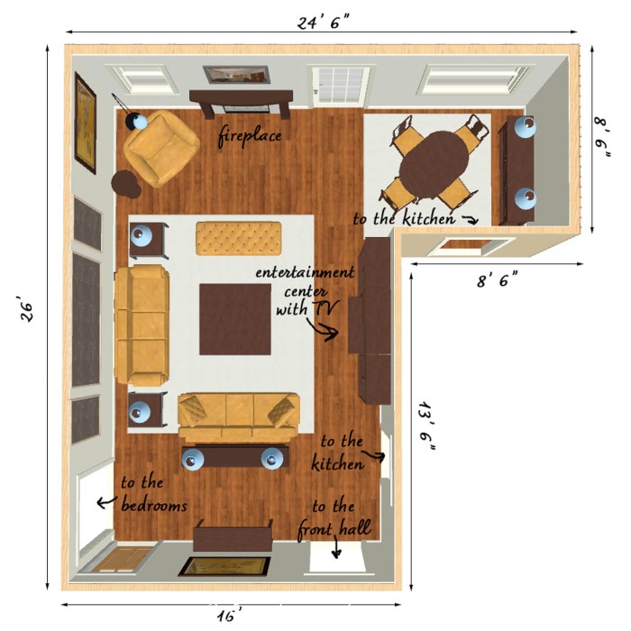 How to decorate l shaped living dining rooms