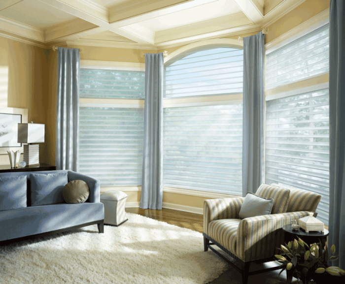 How to decorate bay windows in living room