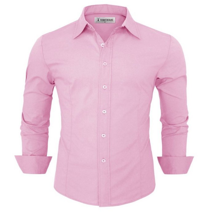 Pink silk mens dress shirts